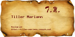 Tiller Mariann névjegykártya