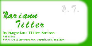 mariann tiller business card